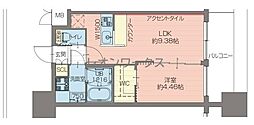 プレジオ難破EURO 1LDKの間取図画像