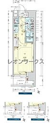 プレサンス難波ラフィーネ 1Kの間取図画像