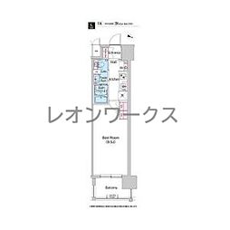 コンフォリア阿波座 1Kの間取図画像