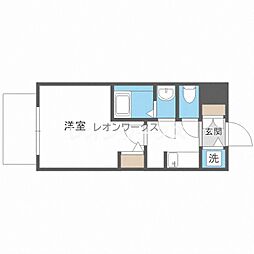 ラドゥセール江坂2 1Kの間取図画像