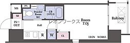 レオンコンフォート谷町六丁目 1Kの間取図画像