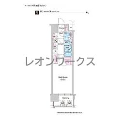 コンフォリア阿波座 1Kの間取図画像