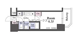 プレサンス扇町駅前 1Kの間取図画像