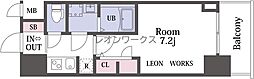 S-RESIDENCE阿波座bouncy 1Kの間取図画像