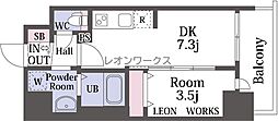プレリス福島海老江 CORE FRONT 1DKの間取図画像