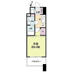 プラウドフラット新大阪 1Kの間取図画像