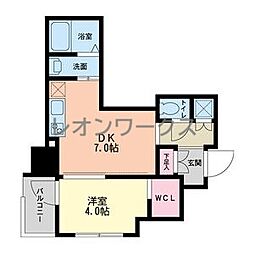SERENiTE本町グランデ 1DKの間取図画像