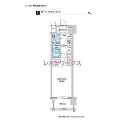 コンフォリア阿波座 1Kの間取図画像