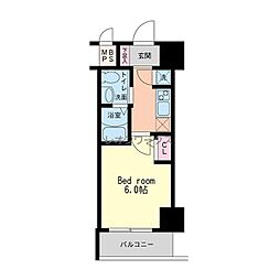 HS梅田EAST 1Kの間取図画像