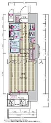 プレサンス芦原橋ヴィブラス 1Kの間取図画像