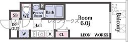 プレサンス難波マジョリティ 1Kの間取図画像