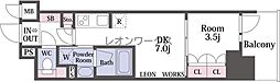 K-COURT谷町四丁目 1DKの間取図画像