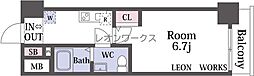 セレニテ本町ルフレ 1Kの間取図画像