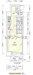 プレサンス堺筋本町センティス 1Kの間取図画像