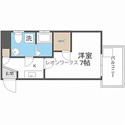 セレニテ日本橋EST 1Kの間取図画像
