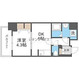 S-RESIDENCEESAKA 1DKの間取図画像