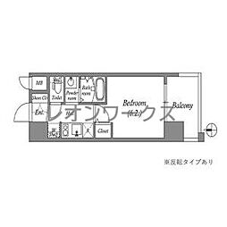 エステムコート難波7ビヨンド 1Kの間取図画像