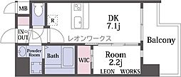 セレニテ難波ミラク弐番館 1DKの間取図画像
