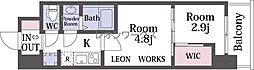 セレニテ難波グランデシュッド 2Kの間取図画像