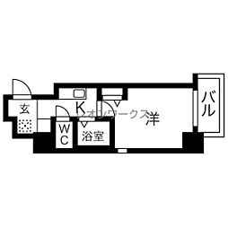 Hermitage難波南7 1Kの間取図画像