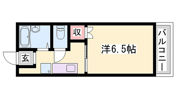 ＡＩＡＩ　1Ｋハイツ ｜兵庫県姫路市菅生台(賃貸アパート1K・2階・18.00㎡)の写真 その2
