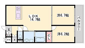 Ｌａ Ｍａｉｓｏｎ Ｃｌａｉｒｅ  ｜ 兵庫県姫路市飾磨区中島（賃貸マンション2LDK・2階・60.73㎡） その2