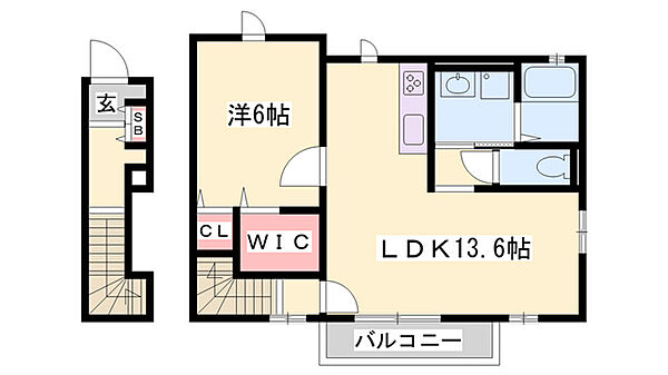 シャルマンヴィレッジC ｜兵庫県姫路市花田町加納原田(賃貸アパート1LDK・2階・49.58㎡)の写真 その2