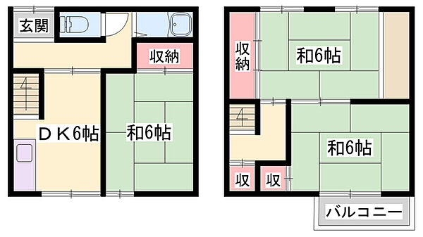 土山二戸一貸家　東側 ｜兵庫県姫路市土山4丁目(賃貸一戸建3DK・2階・59.62㎡)の写真 その2