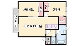 プリムローズひばり  ｜ 兵庫県加東市南山3丁目（賃貸アパート2LDK・2階・57.13㎡） その1