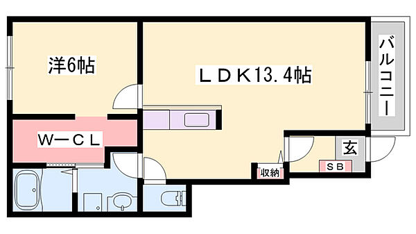 メゾン　フラン　パレットI ｜兵庫県姫路市飯田2丁目(賃貸アパート1LDK・1階・47.08㎡)の写真 その2