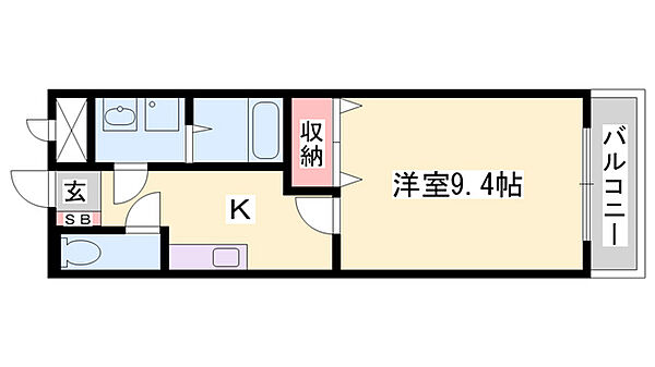 エクセレントＯＮ ｜兵庫県姫路市飾磨区上野田3丁目(賃貸アパート1K・1階・30.96㎡)の写真 その2