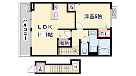 アウローラ玉手IIＡ  ｜ 兵庫県姫路市玉手（賃貸アパート1LDK・2階・46.09㎡） その2