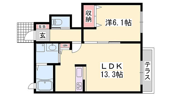 リトルフォレスト田寺 ｜兵庫県姫路市田寺4丁目(賃貸アパート1LDK・1階・46.50㎡)の写真 その2