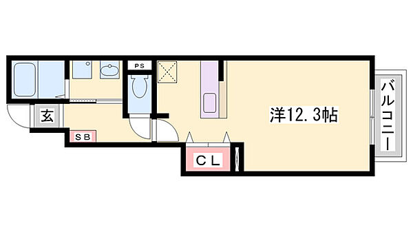 パークサイドライヴン ｜兵庫県姫路市阿保(賃貸アパート1R・1階・33.15㎡)の写真 その2