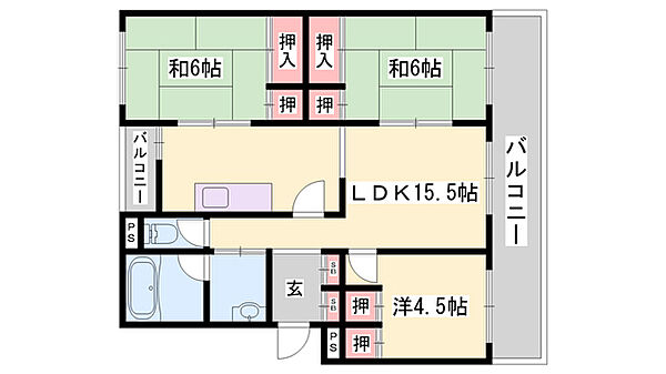 西新在家マンション ｜兵庫県姫路市西新在家2丁目(賃貸マンション3LDK・2階・82.98㎡)の写真 その2