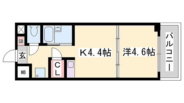 土井ハイツ北条口 ｜兵庫県姫路市北条口3丁目(賃貸マンション1K・5階・24.05㎡)の写真 その2