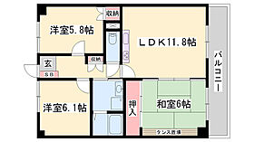 兵庫県相生市向陽台（賃貸マンション3LDK・2階・65.04㎡） その2