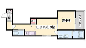 F asecia chypre  ｜ 兵庫県姫路市幸町（賃貸アパート1LDK・1階・31.53㎡） その2