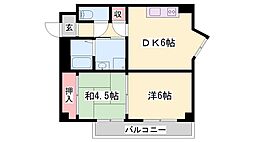 坪田ビル 2DKの間取図画像