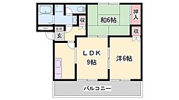 ピュアパレス 2DKの間取図画像