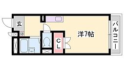 サンフレッチェ南条A棟 1Kの間取図画像