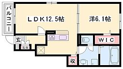 カミーノクラントーノウーノ 1LDKの間取図画像