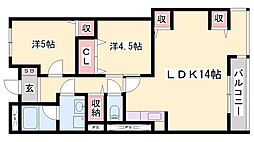 シャルムヒメゴー 2LDKの間取図画像