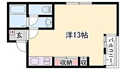 キャッスルコート南新在家 1Kの間取図画像