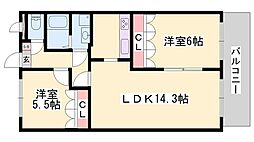 グランチェスタ・ノース 2LDKの間取図画像
