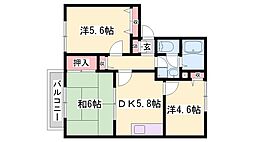 グリーンハイツタキ 3Kの間取図画像