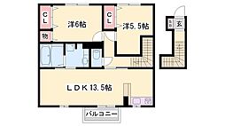 メゾン・ド・ハーモニー3 2LDKの間取図画像