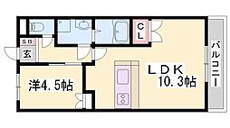 ルナフィット 1LDKの間取図画像