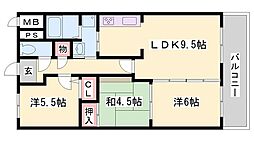 インタービレッジ太子東 3LDKの間取図画像