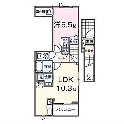 アンサードリーム加古川 1LDKの間取図画像